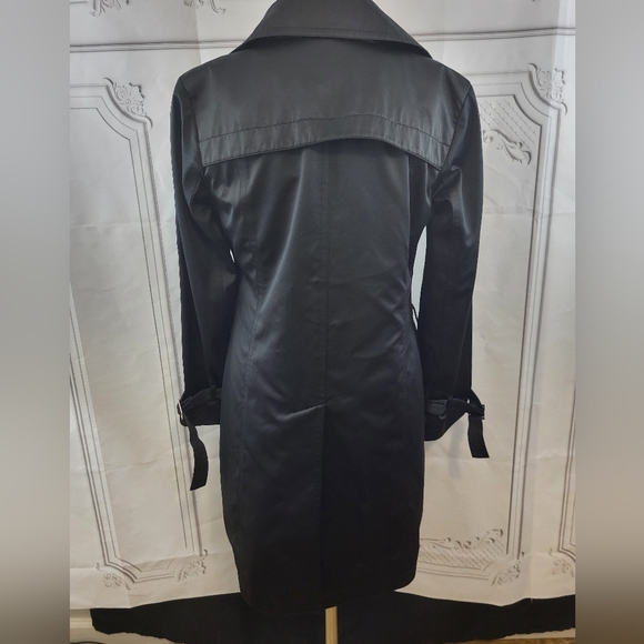 Black Michael Kors Lined Trench Coat Size SP - Picture 7 of 14